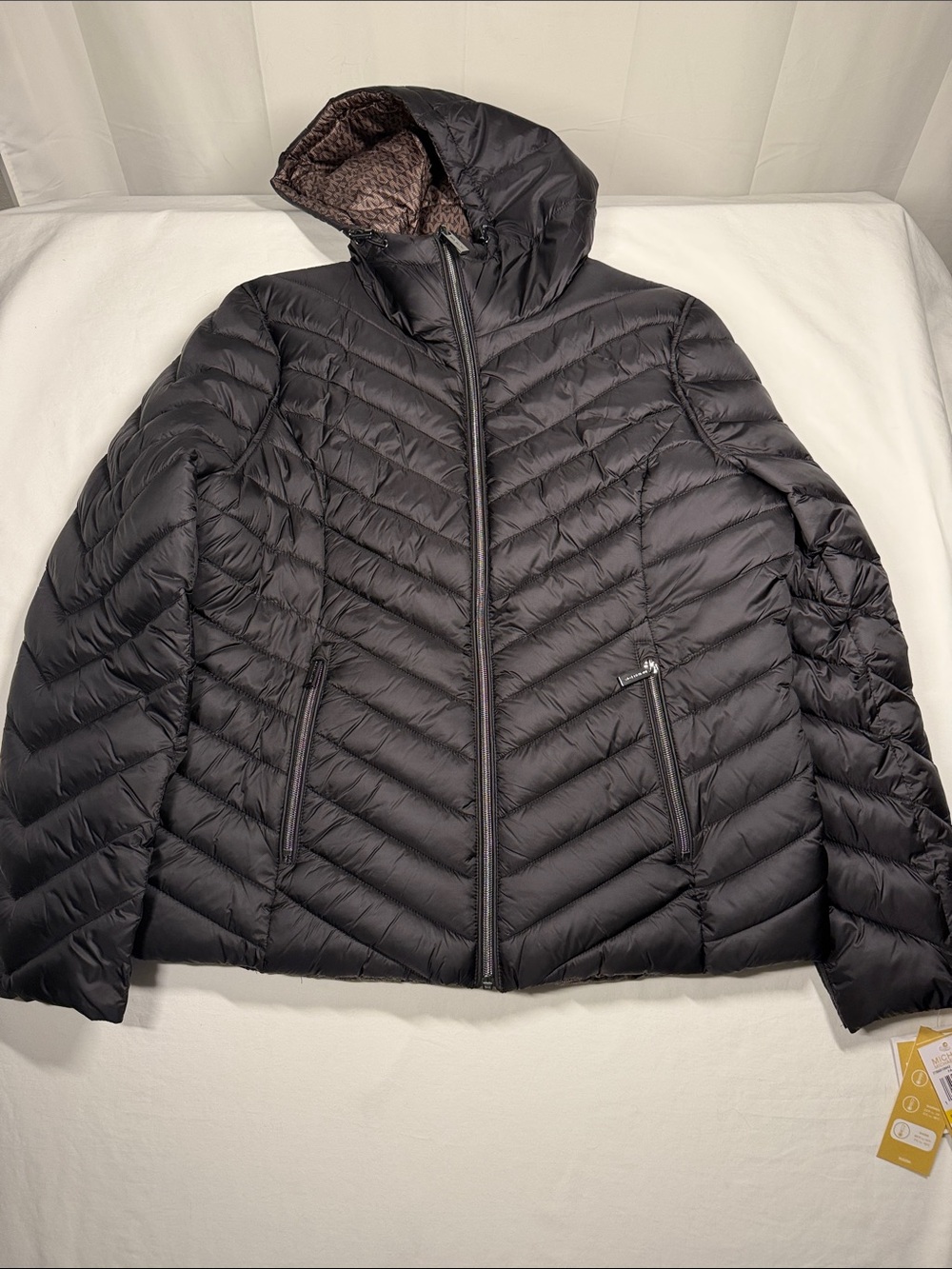 MICHAEL Michael Kors W Med Reversible Warm Black Quilted Hooded Puffer Jacket